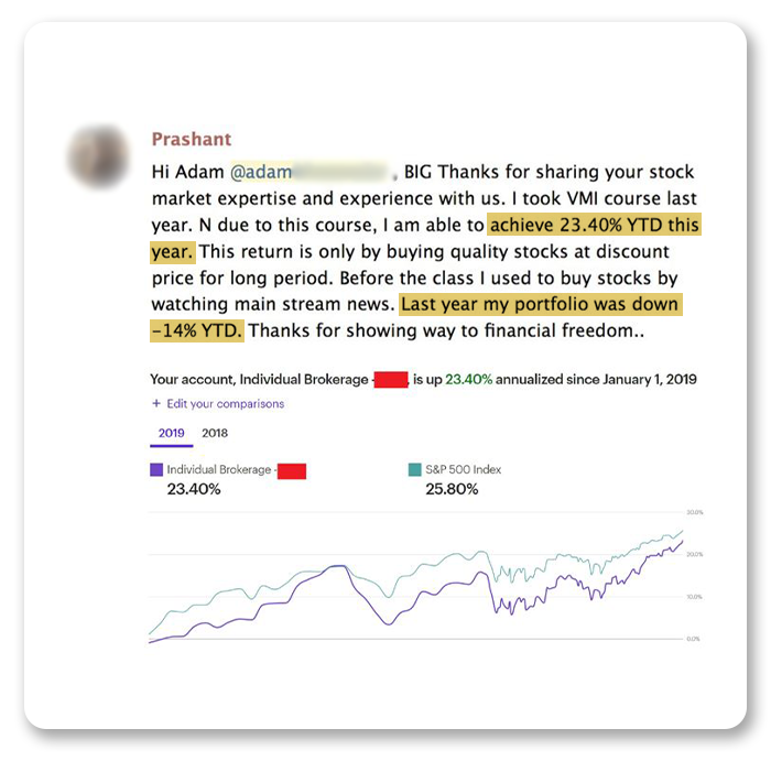 Value Momentum Investing course review - Prashant-2